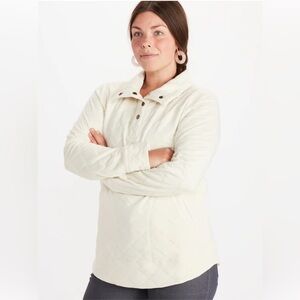 Marmot Woman’s Roice Pullover Quilted Sweatshirt, Turtledove Heather, Size L